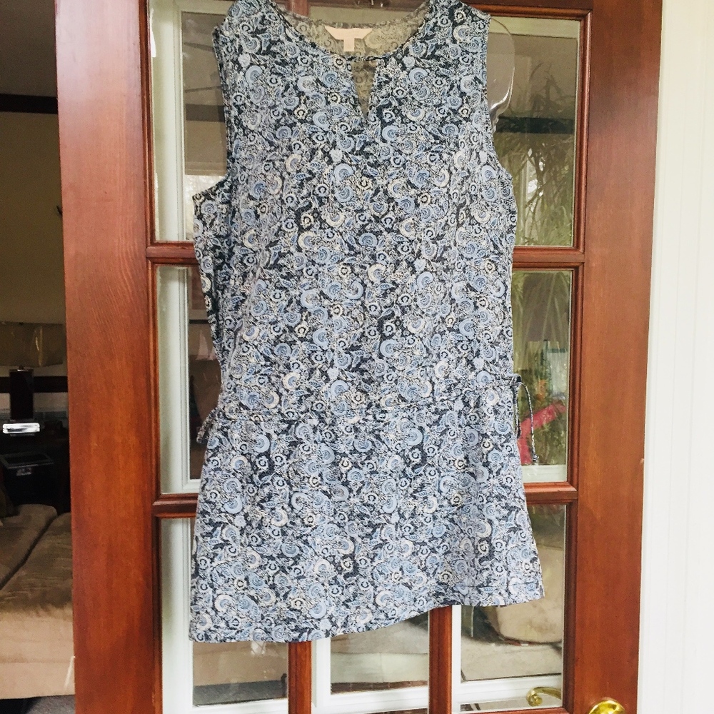 Cute Women's Spring Blue Paisley Mini Dress